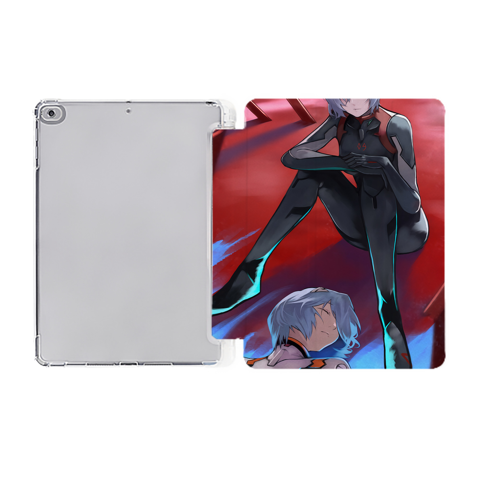 （画像用） EVA 新世紀エヴァンゲリオン IPad ケース ペン収納付き 三つ折りスタンド PUレザー×シリコン 対応機種9.5/10.5/10.9インチ